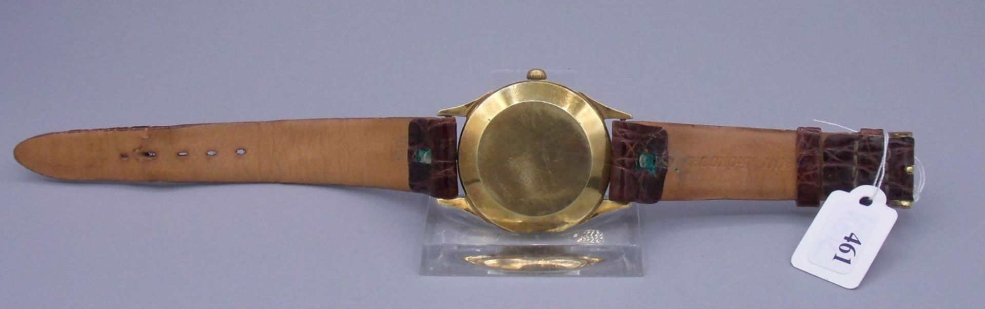 VINTAGE ARMBANDUHR DUGENA / wristwatch, Mitte 20. Jh., Automatik-Uhr, Gehäuse aus 585er / 14 kt - Bild 3 aus 4