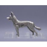 SILBERNE FIGUR "Schäferhund", 835er Silber (27 g), gepunzt mit Feingehaltsangabe und Herstellerpunze