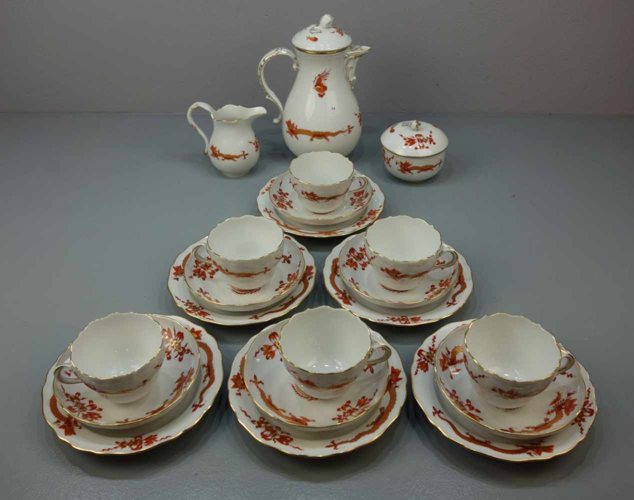 KAFFEE - ODER TEE - SERVICE für 6 Personen / coffee or tea set, Porzellan, Manufaktur Meissen,