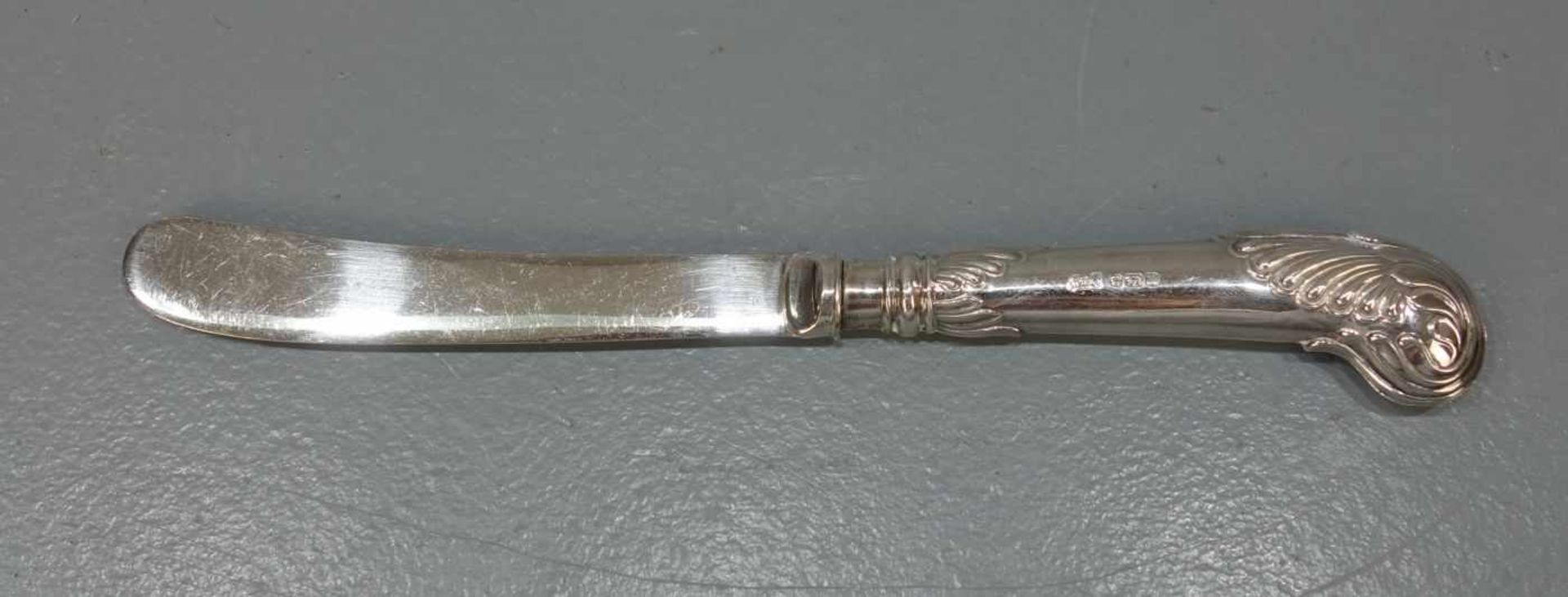 6 SILBERNE BUTTER -, OBST- ODER KONFEKT - MESSER, Sterlingsilber (mit silbernen Klingen und - Bild 3 aus 6