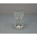 GLAS / POKALGLAS MIT FREIMAURERSYMBOLIK / masonic glass. Dickwandiges Glas (1 cm) mit eingezogener