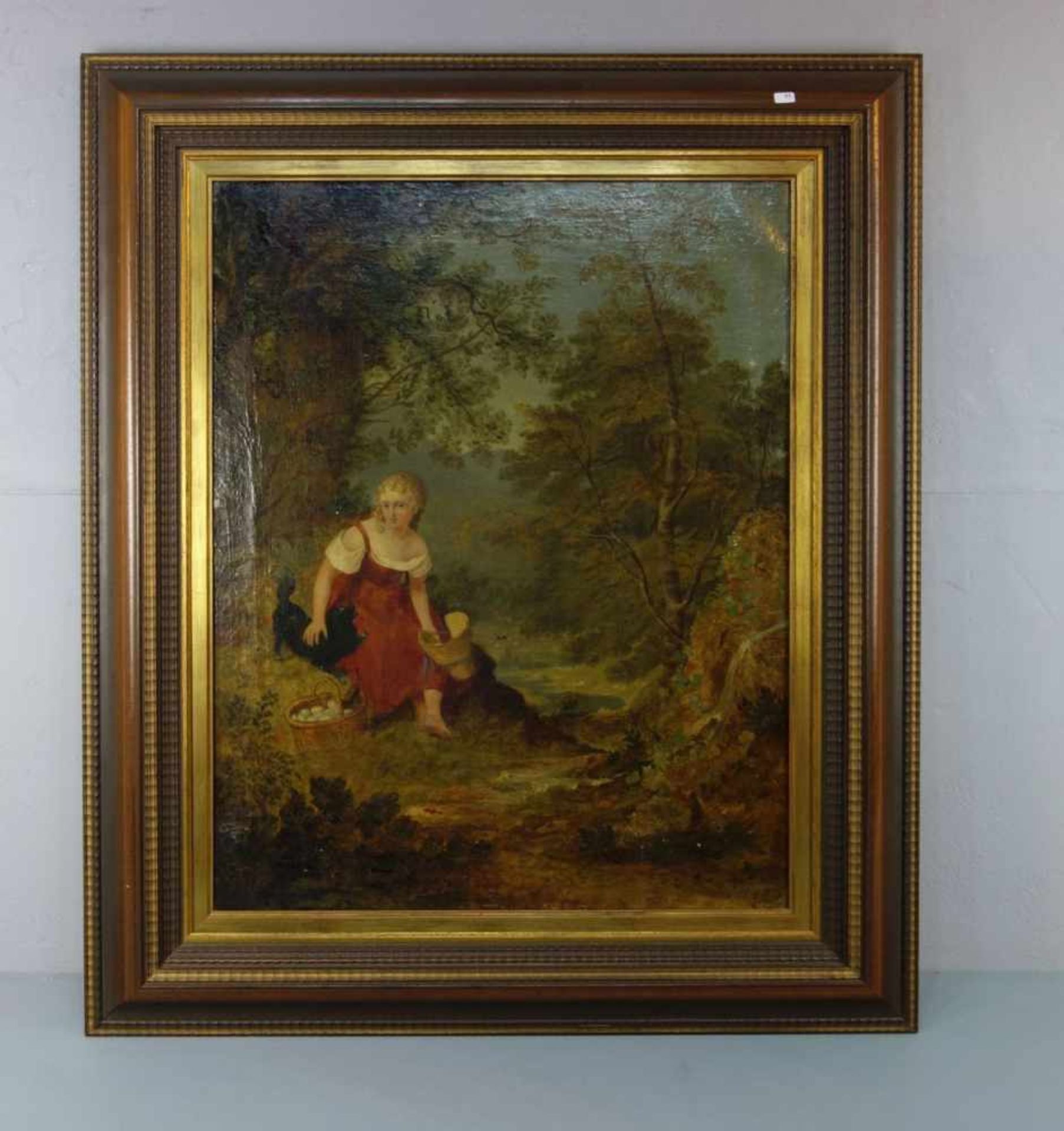 MALER DES 19. JH., Gemälde / painting: "Auf der Rast", Öl auf Leinwand / oil on canvas,