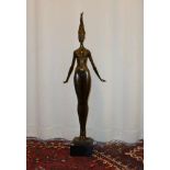 ALIOTH, J. P. (20./21. Jh.), Skulptur / sculpture: "Daphne", Bronze, hellbraun patiniert, auf der