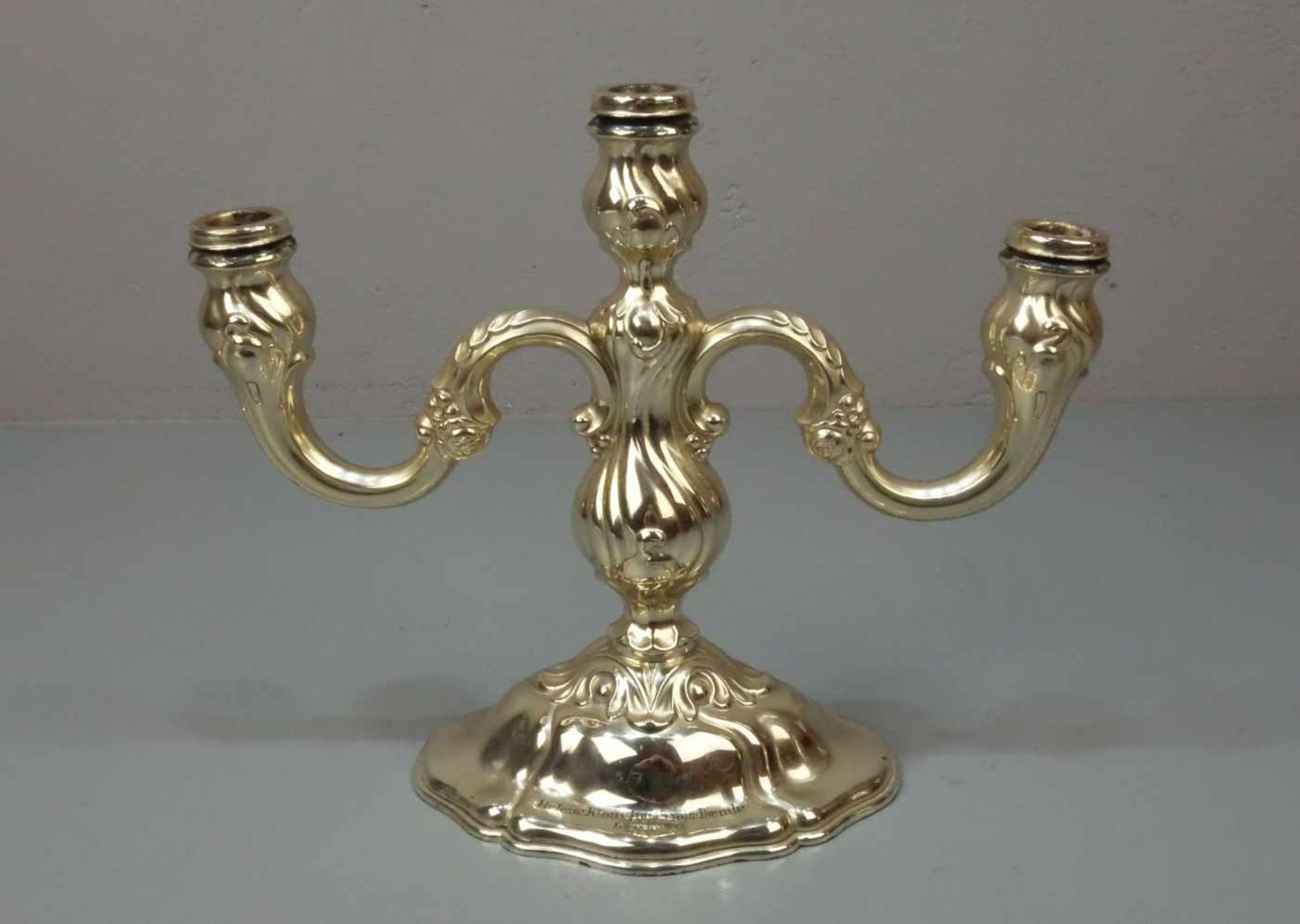 DREIFLAMMIGER KANDELABER / KERZENSTÄNDER / candle stick holder, deutsch, 20. Jh., 925er - Image 3 of 5