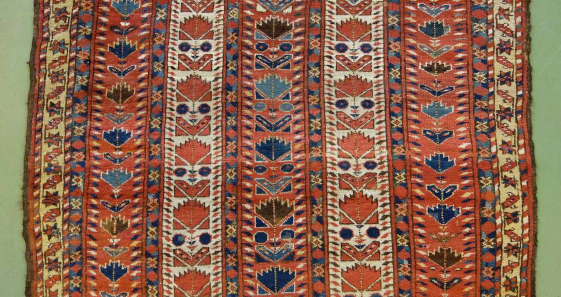 SCHMALER BESCHIR GEBETSTEPPICH / prayer rug, wohl 2. H. 19. Jh., Turkmenistan / Ersari-Beschir ( - Image 19 of 24