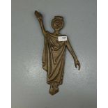 BRONZE-RELIEF: "Christus Salvator", Bronzeguss, 2. Hälfte 20. Jh.. Gekrönte Darstellung Christi in