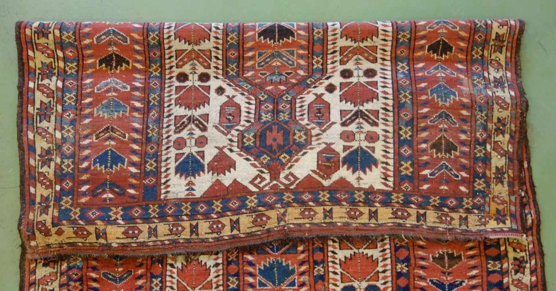 SCHMALER BESCHIR GEBETSTEPPICH / prayer rug, wohl 2. H. 19. Jh., Turkmenistan / Ersari-Beschir ( - Image 11 of 24