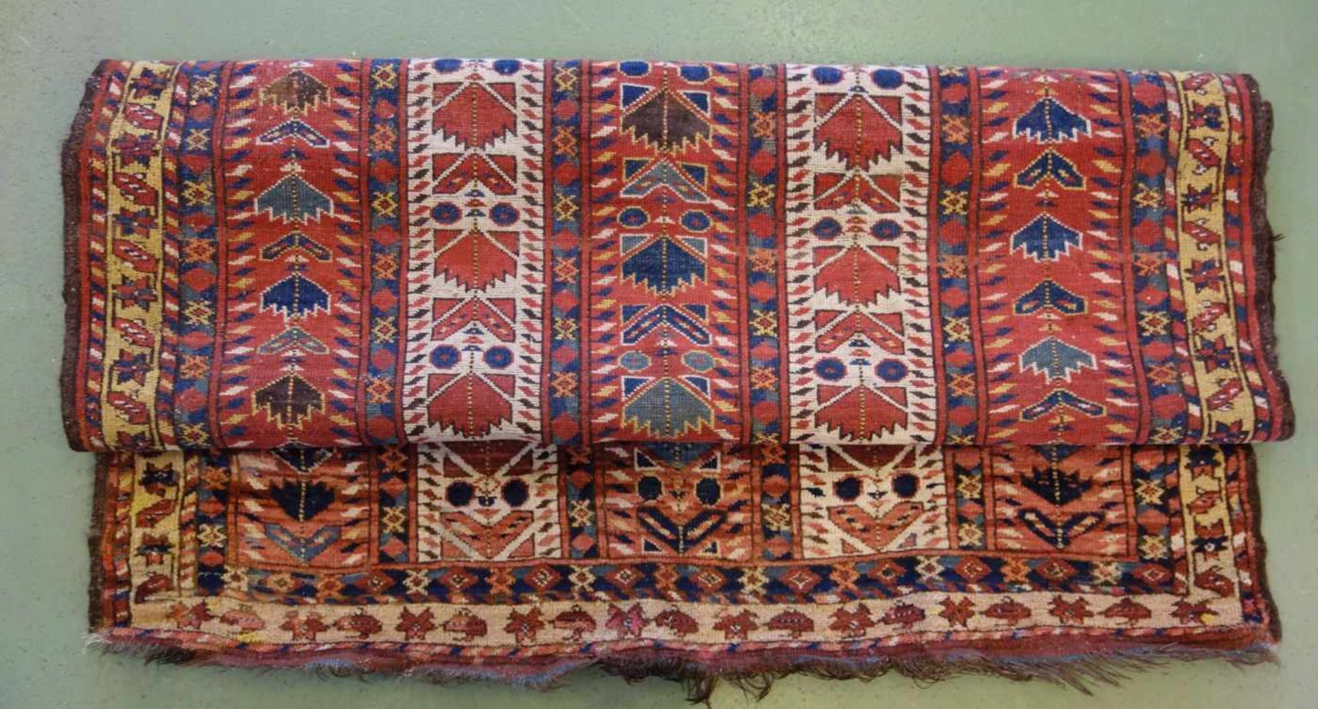 SCHMALER BESCHIR GEBETSTEPPICH / prayer rug, wohl 2. H. 19. Jh., Turkmenistan / Ersari-Beschir ( - Image 16 of 24