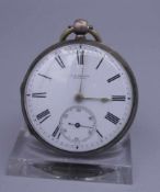 ENGLISCHE SCHLÜSSELTASCHENUHR / TASCHENUHR / open face pocket watch, 19. Jh., herausklappbares