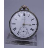 ENGLISCHE SCHLÜSSELTASCHENUHR / TASCHENUHR / open face pocket watch, 19. Jh., herausklappbares