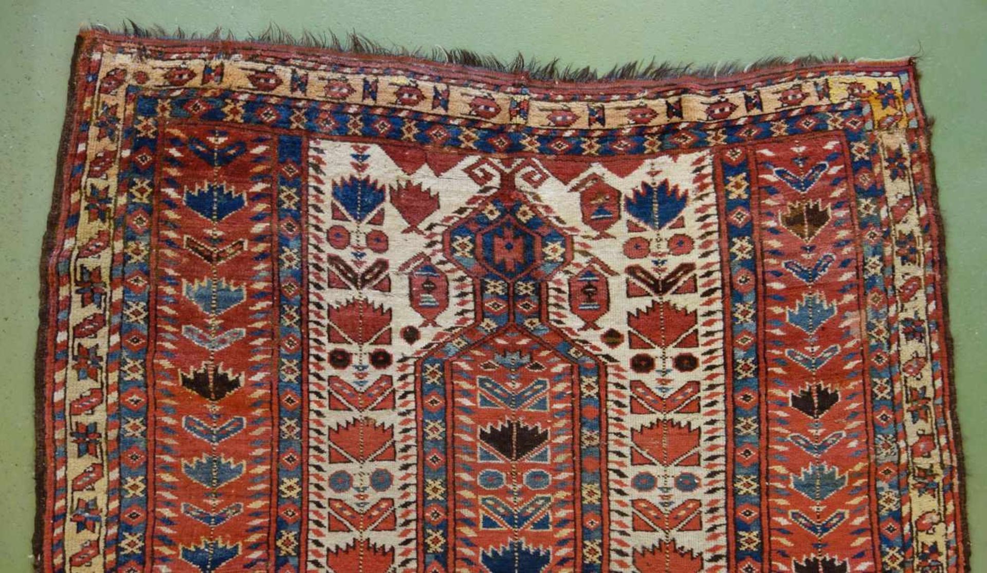SCHMALER BESCHIR GEBETSTEPPICH / prayer rug, wohl 2. H. 19. Jh., Turkmenistan / Ersari-Beschir ( - Image 24 of 24
