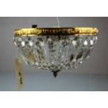 PLATINIERE / DECKENKRONE / DECKENLÜSTER / chandelier, Frankreich, 2. Hälfte 20. Jh.; goldfarben