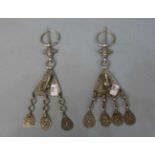 BERBER-SCHMUCK: FIBELPAAR / oriental accessoires, Midelt / Marokko, wohl Silber (63 g). Fibeln mit