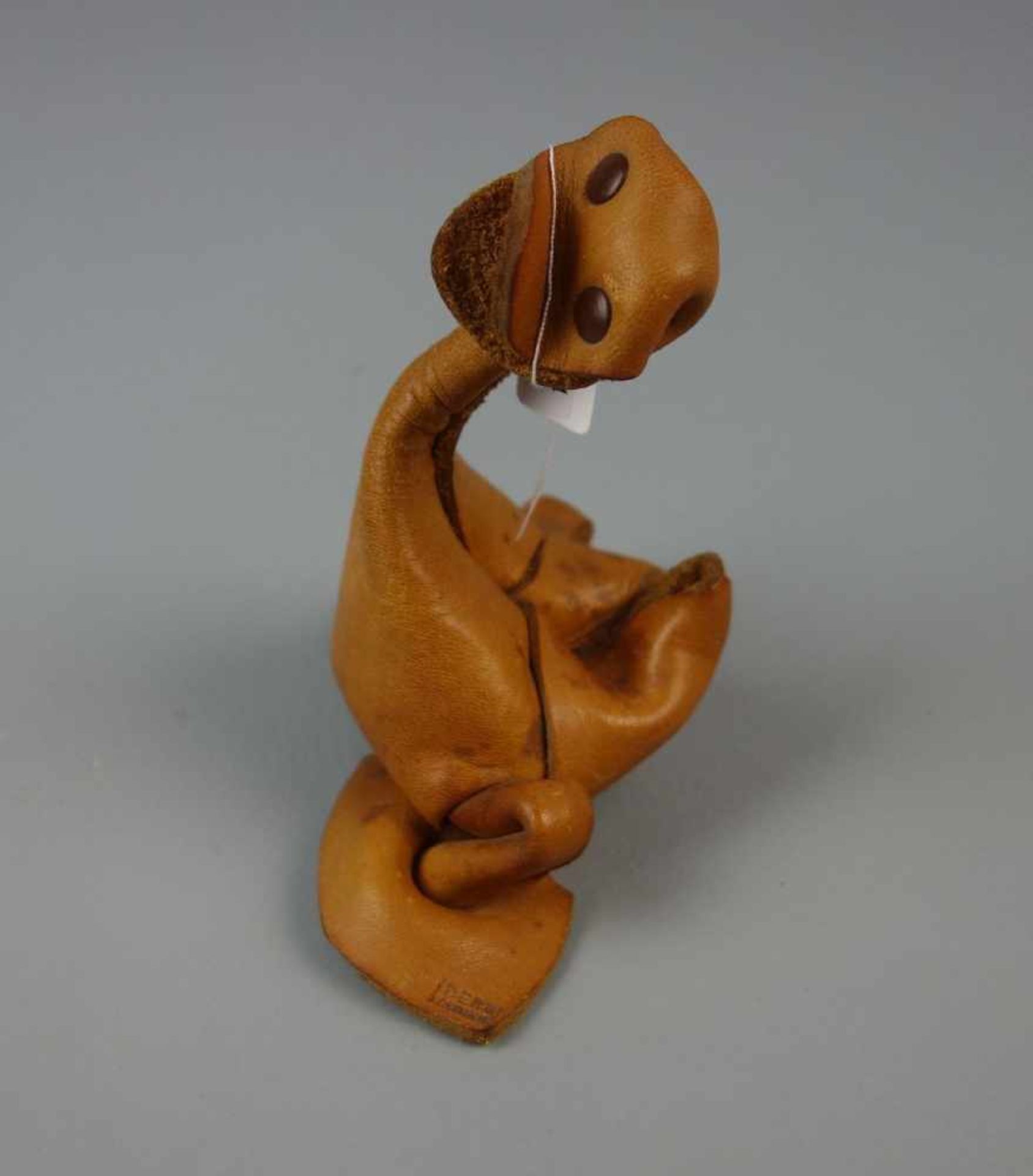 LEDERTIER / SPIELTIER: "GANS" / leather toy 'goose', Manufaktur DERU, Wiesbaden, 1960er Jahre; - Bild 2 aus 5