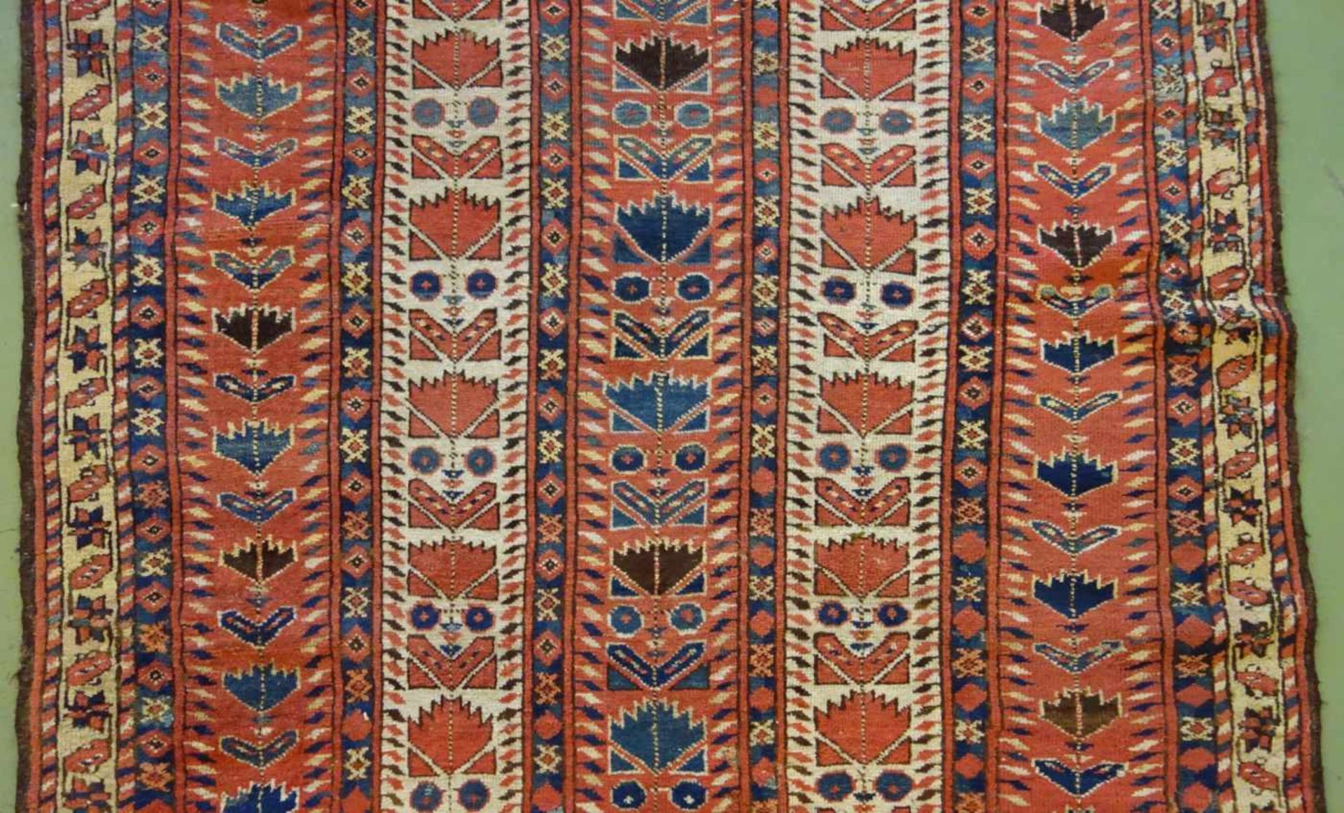 SCHMALER BESCHIR GEBETSTEPPICH / prayer rug, wohl 2. H. 19. Jh., Turkmenistan / Ersari-Beschir ( - Image 22 of 24