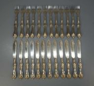 VERSILBERTES SPEISEBESTECK "Barock" / silver plated cutlery, WMF - Württembergische