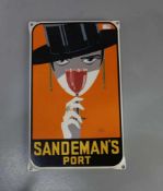 EMAILLESCHILD / BLECHSCHILD / WERBESCHILD "Sandeman's Port" / advertising sheet. Auf