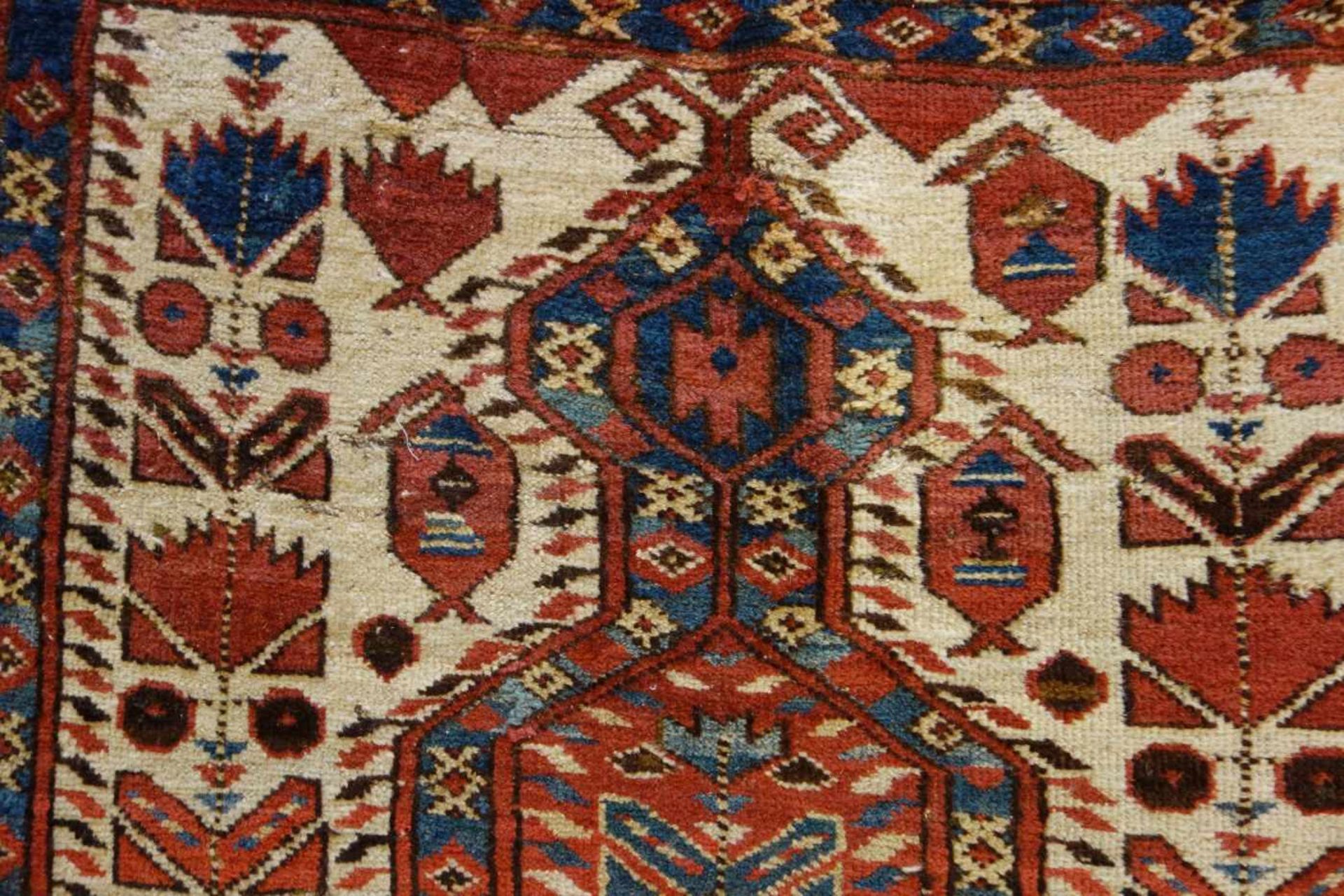 SCHMALER BESCHIR GEBETSTEPPICH / prayer rug, wohl 2. H. 19. Jh., Turkmenistan / Ersari-Beschir ( - Image 3 of 24