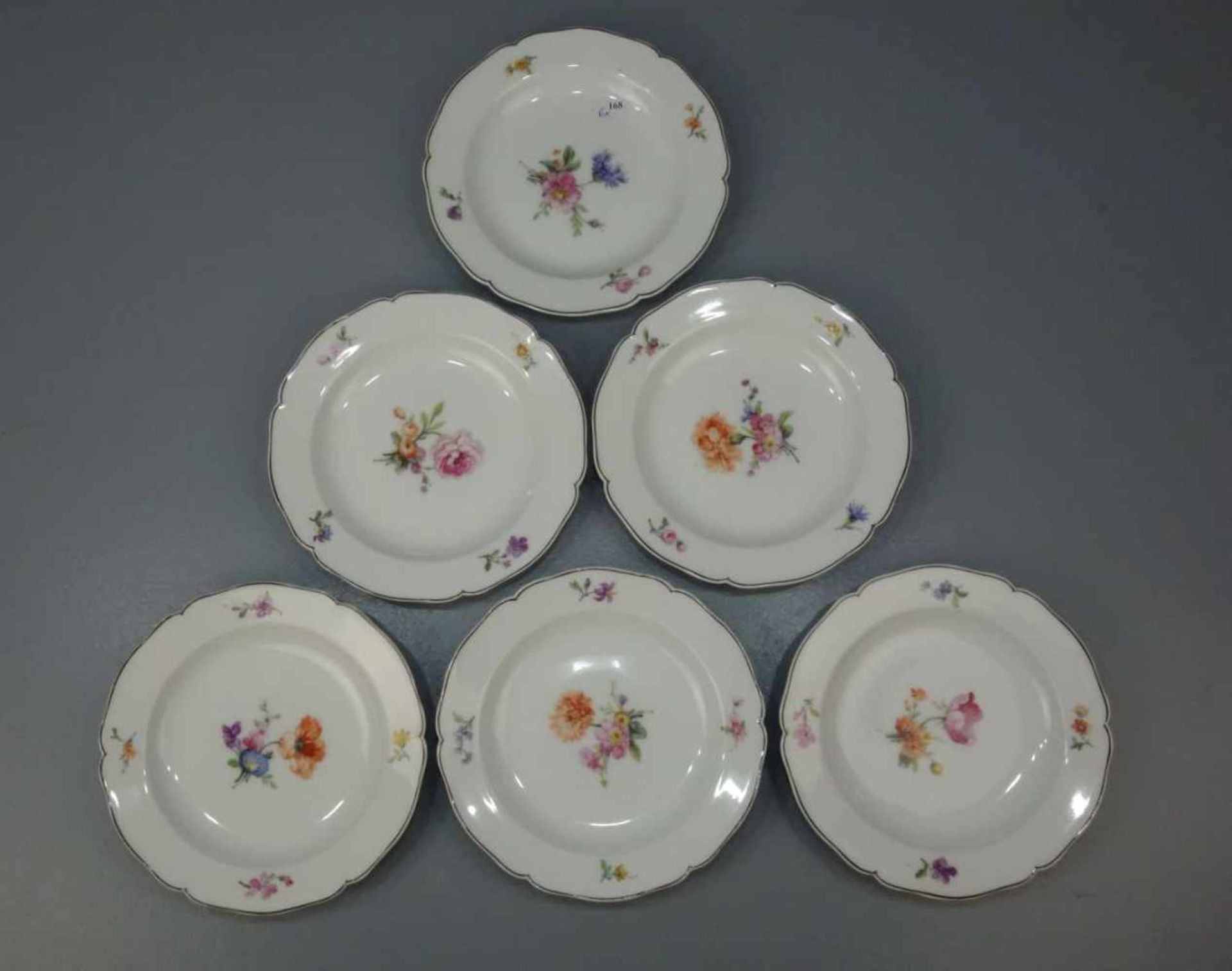 6 BROTTELLER / DESSERT - TELLER / porcelain plates, Porzellan, KPM - Königliche