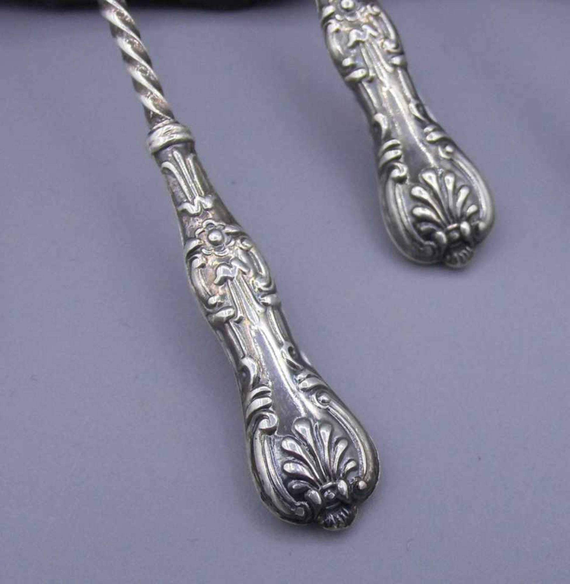 4 MOKKA-LÖFFEL / four moccha spoons, England (Eduard VII. / Georg V.), 925er Sterlingsilber, - Bild 2 aus 4