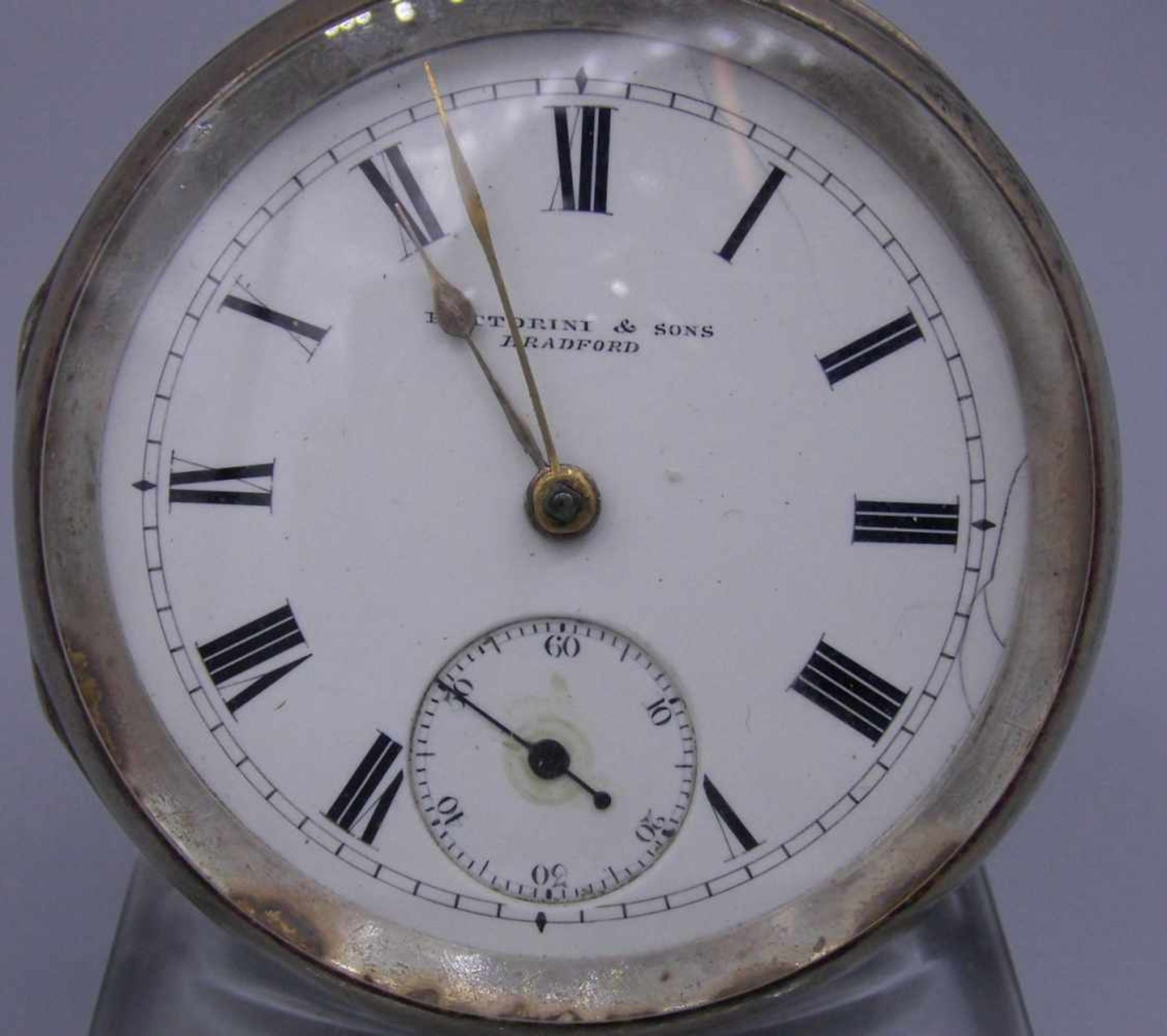 ENGLISCHE SCHLÜSSELTASCHENUHR mit amerikanischem Werk / TASCHENUHR / open face pocket watch, 1. H. - Image 2 of 7