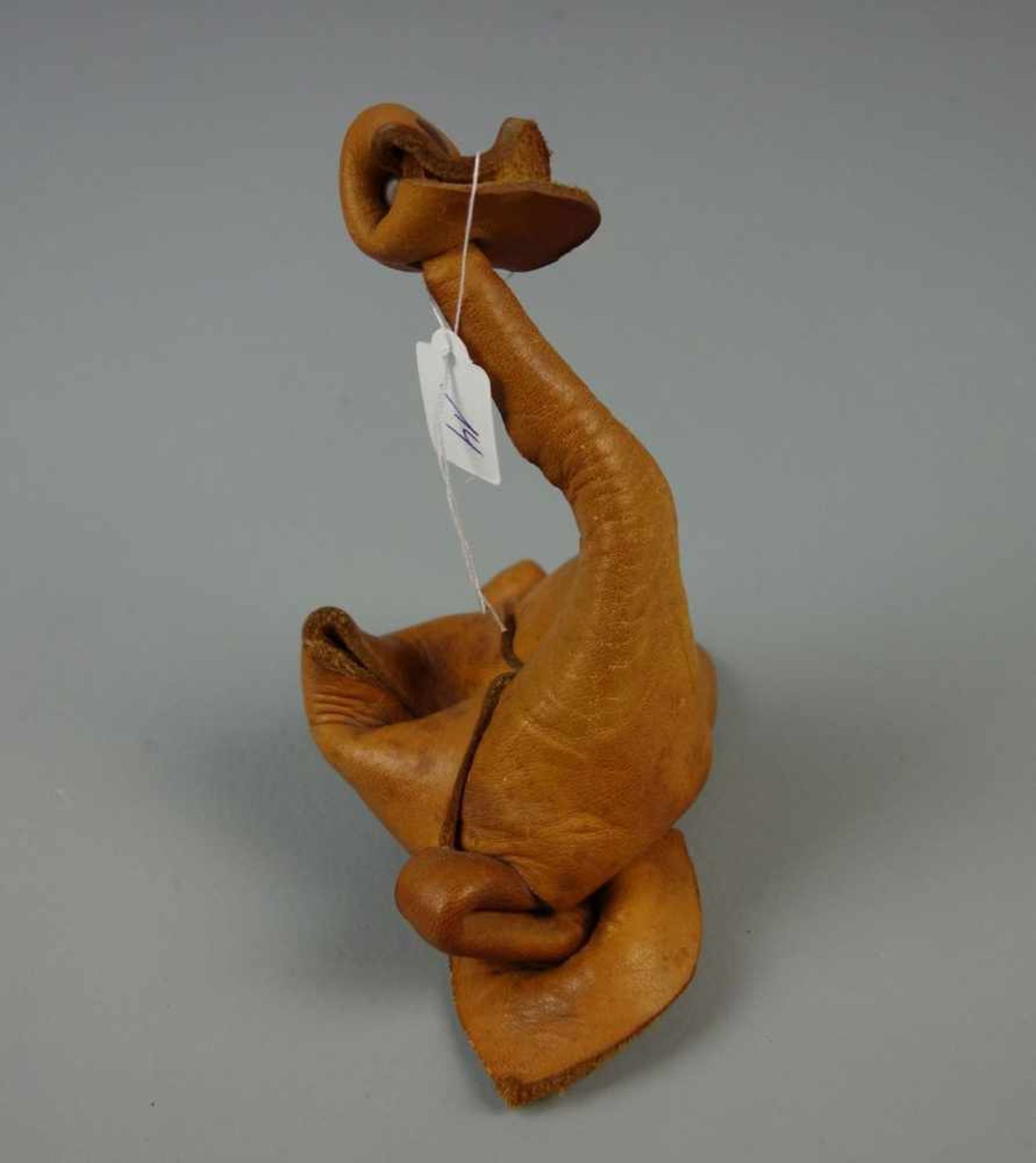 LEDERTIER / SPIELTIER: "GANS" / leather toy 'goose', Manufaktur DERU, Wiesbaden, 1960er Jahre; - Bild 4 aus 5