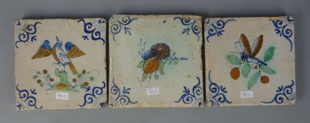 3 BAROCK - FLIESEN MIT OCHSENKOPF / FAYENCE - FLIESEN / HOLLÄNDISCHE FLIESEN / WANDFLIESEN / tiles /