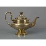 VERSILBERTE KANNE / TEEKANNE / plated teapot, ungemarkt, wohl Sheffield / England, um 1900.