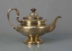 VERSILBERTE KANNE / TEEKANNE / plated teapot, ungemarkt, wohl Sheffield / England, um 1900.