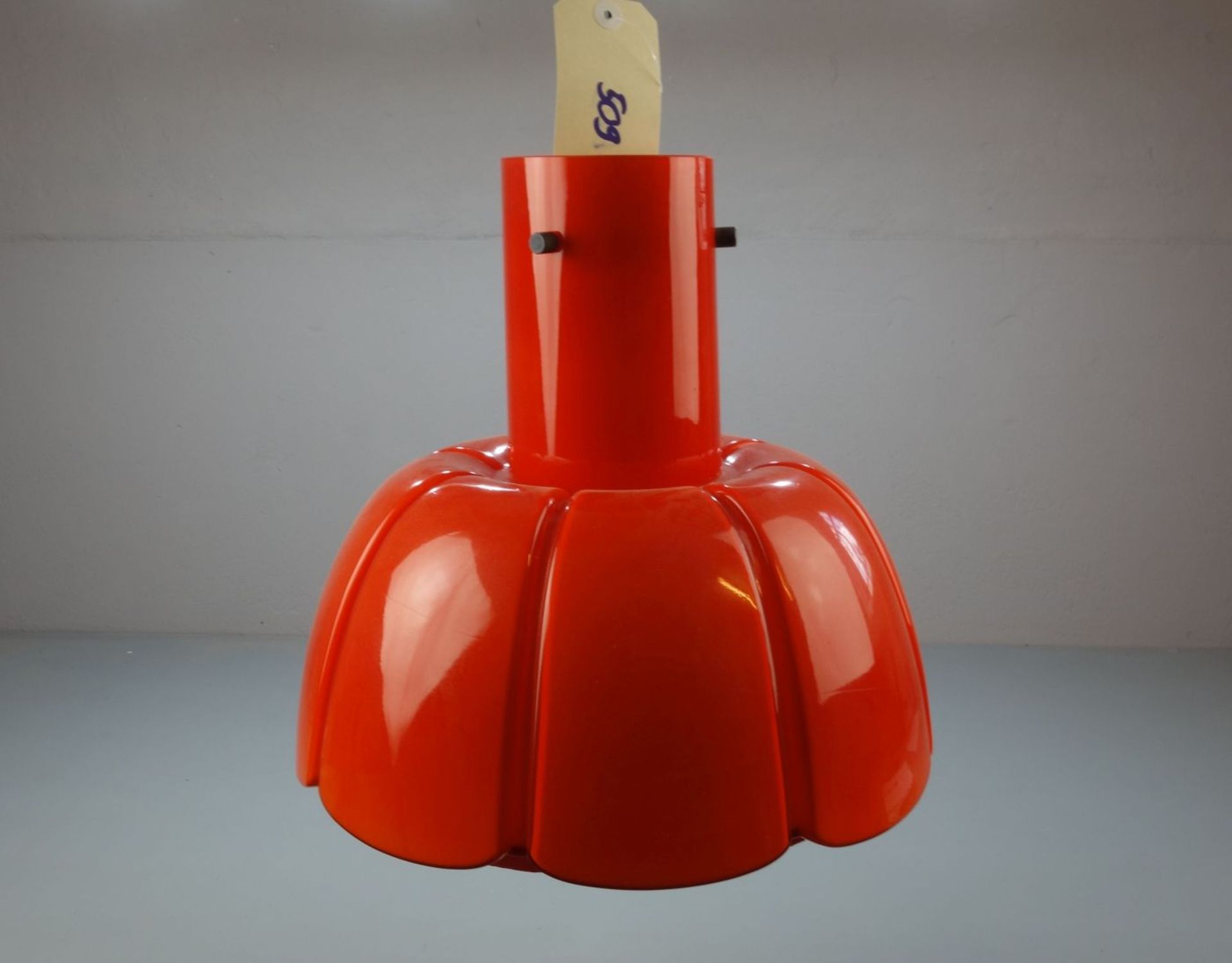 DECKENLAMPE / PENDELLEUCHTE / lamp, 1960er / 1970er Jahre, wohl Glashütte Limburg / Lahn, einflammig