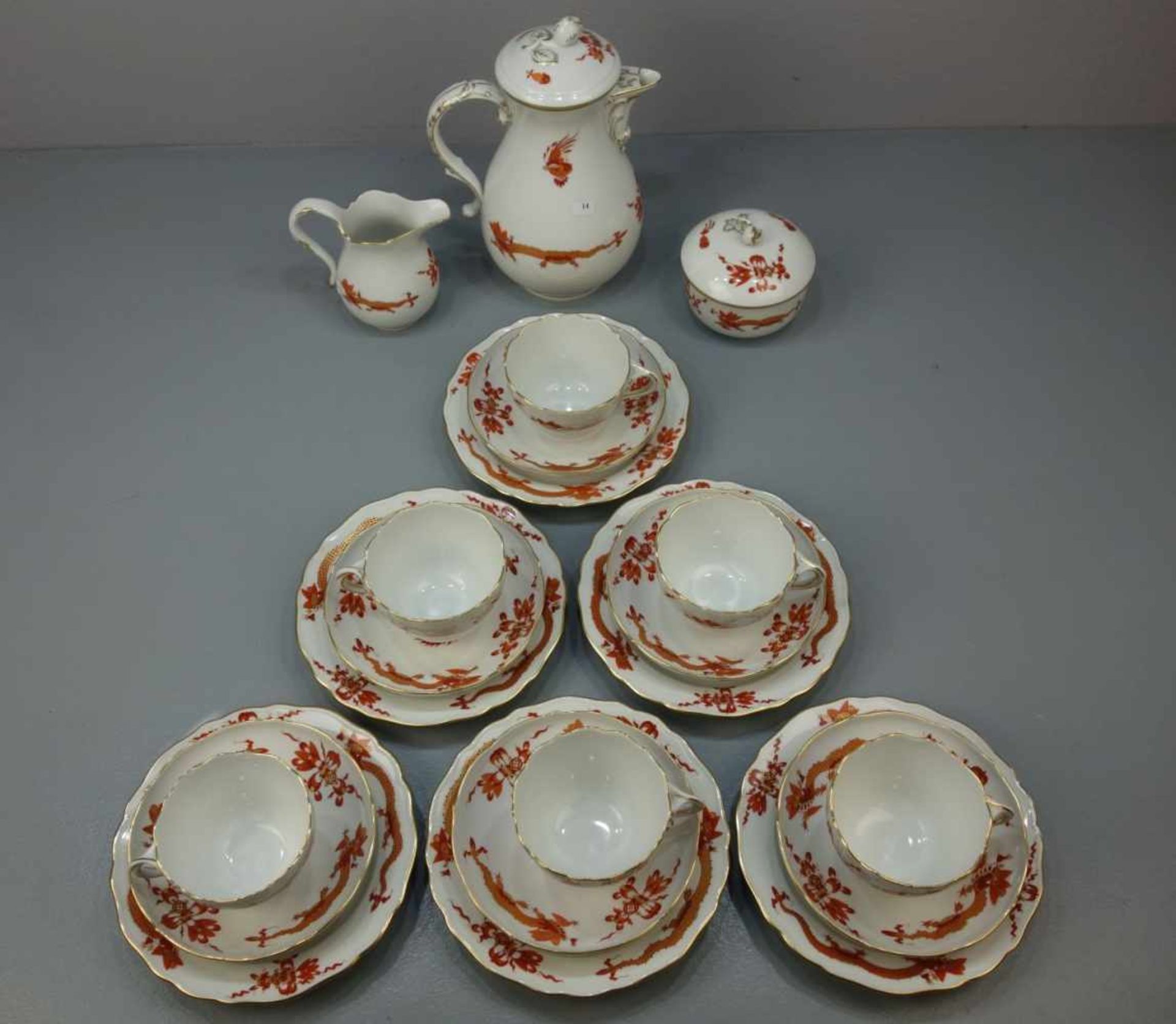 KAFFEE - ODER TEE - SERVICE für 6 Personen / coffee or tea set, Porzellan, Manufaktur Meissen, - Bild 2 aus 6