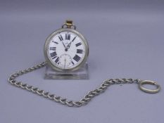 OMEGA TASCHENUHR MIT UHRENKETTE / pocket watch with pocket watch chain, 1. H. 20. Jh. / um 1912,