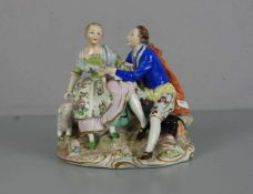 PORZELLAN - FIGURENGRUPPE: "Schäferszene"/ porcelain figures, 2. H. 20. Jh.. Porzellan,