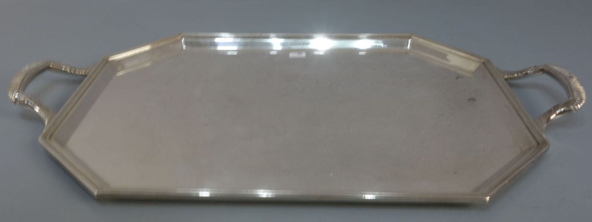 VERSILBERTES TABLETT / plated tray, versilbertes Metall, Manufaktur J. B. Chatterly & Sons Ltd., - Image 2 of 4