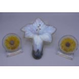 3 JUGENDSTIL GLAS-DEKORELEMENTE / three art nouveau glas pieces, um 1900 / 1. H. 20. Jh., Pressglas,