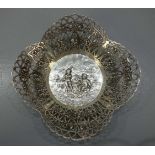 KORBSCHALE / DURCHBRUCHSCHALE / bowl, 20. Jh., deutsch, 800er Silber, 152 Gramm. Gemarkt mit