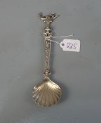 VORLEGEBESTECK: ZUCKERLÖFFEL / silver sugar spoon, Italien, 800er Silber, 11,6 Gramm, Marke seit