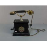 TELEFON / KURBEL-FERNSPRECHAPPARAT DER DEUTSCHEN KAISERZEIT / telephone; schwarz lackierter