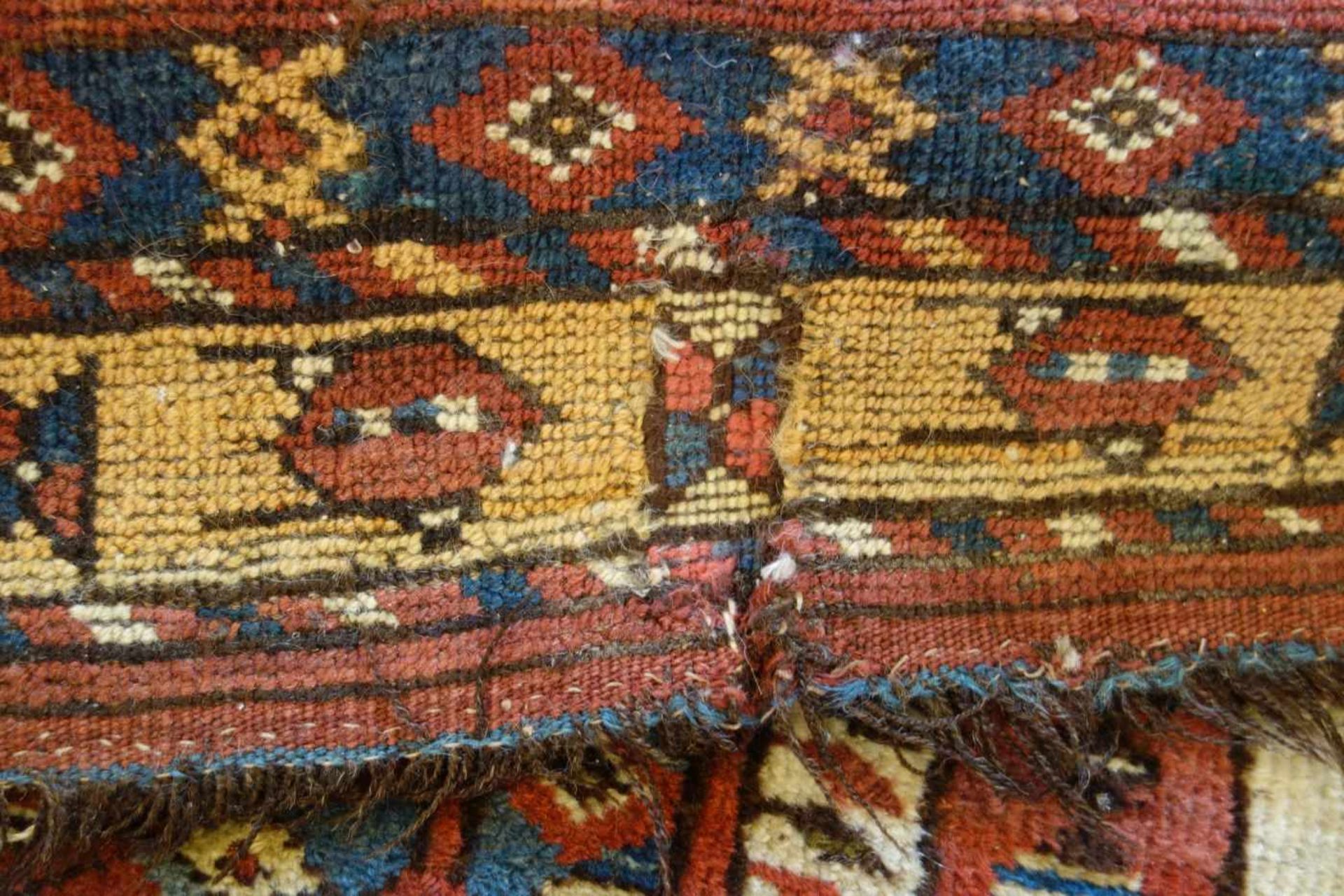 SCHMALER BESCHIR GEBETSTEPPICH / prayer rug, wohl 2. H. 19. Jh., Turkmenistan / Ersari-Beschir ( - Image 10 of 24