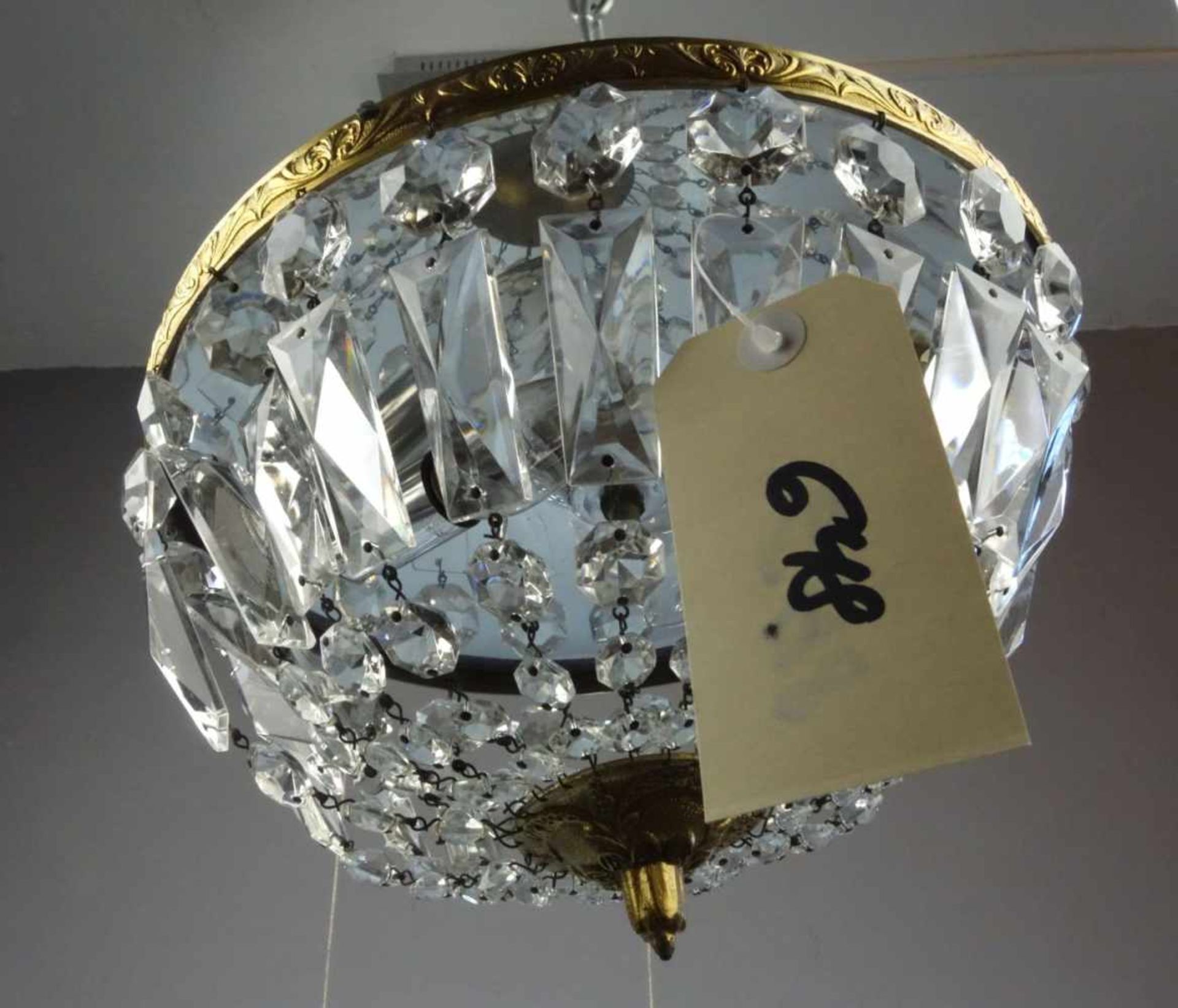 PLATINIERE / DECKENKRONE / DECKENLÜSTER / chandelier, Frankreich, 2. Hälfte 20. Jh.; goldfarben - Bild 2 aus 2