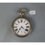 EISENBAHNER TASCHENUHR / GROSSE TASCHENUHR / railway pocket watch, wohl um 1900, Handaufzug (Krone