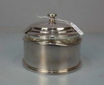 KOMPOTTIERE / MARMELADENTOPF / DECKELDOSE / HONIGTOPF / plated jam pot, 2. H. 20. Jh., Glas und