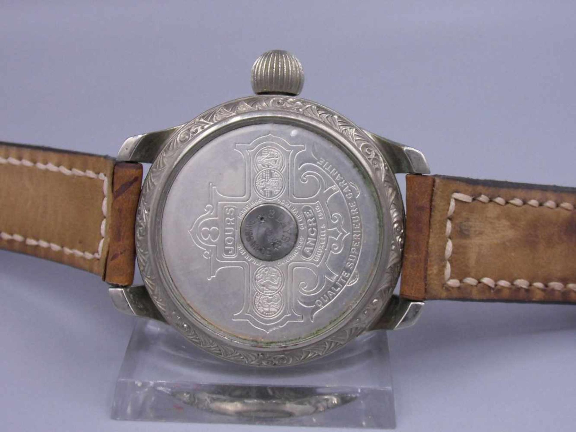 HERRENARMBANDUHR / wristwatch, gearbeitet aus einer Taschenuhr / Mariage, 20. Jh., Handaufzug ( - Bild 4 aus 4