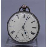 ENGLISCHE SCHLÜSSELTASCHENUHR / TASCHENUHR / open face pocket watch, 19. Jh., herausklappbares