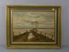 GRUNDMANN, DIRK (Bremen 1900-1970 Worpswede), Gemälde / painting: "Moorlandschaft" / "Teufelsmoor