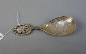 MESSLÖFFEL FÜR TEE / VORLEGELÖFFEL / silver caddy spoon, deutsch, 835er Silber, 28 Gramm. Gemarkt