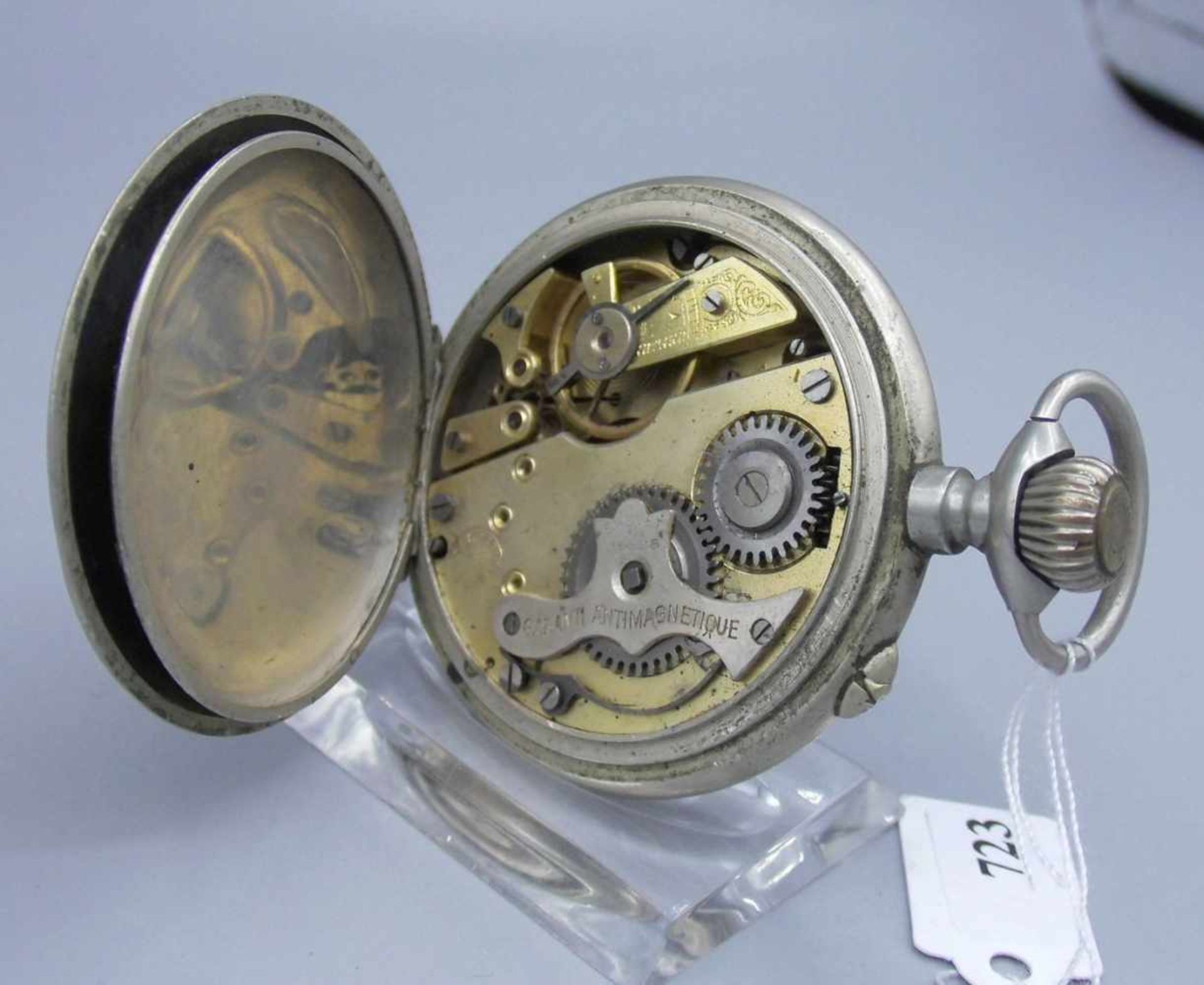 TASCHENUHR / pocket watch, Handaufzug (Drücker und Krone), Metallgehäuse, G. Rosskopf & Cie./ - Image 6 of 6