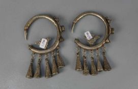 BERBER-SCHMUCK: OHRBEHANG / oriental jewellery, Beni Mellal / Marokko. Glas und Silber (insgesamt