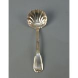 VORLEGEBESTECK: SAHNELÖFFEL / silver cream spoon, Italien, 2. H. 20. Jh., 800er Silber, 31 Gramm.