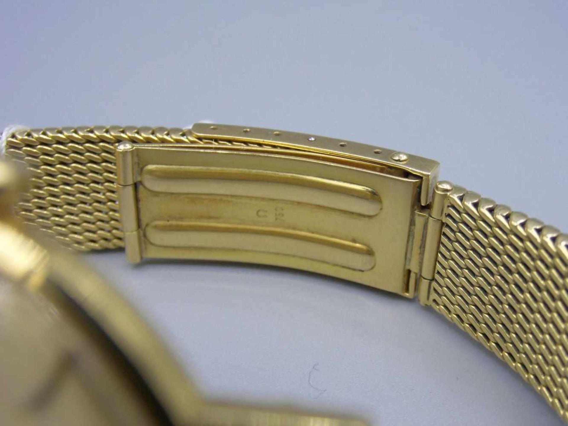 GOLDENE ARMBANDUHR / wristwatch, Automatik-Uhr, Manufaktur Omega, Modell "Seamaster De Ville". - Image 7 of 7